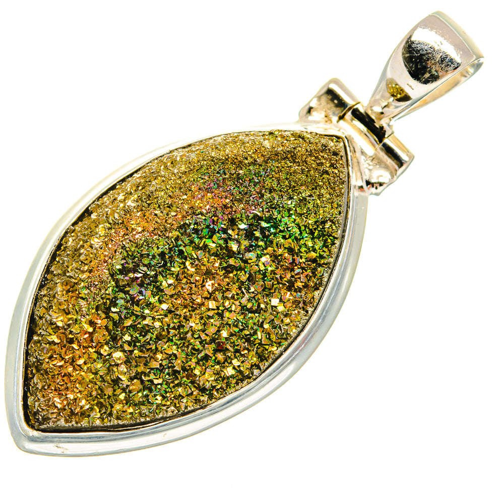 Spectro Pyrite Druzy Pendants handcrafted by Ana Silver Co - PD22682 - Photo 2