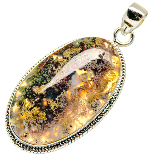 Indonesian Plume Agate Pendants handcrafted by Ana Silver Co - PD22685 - Photo 2