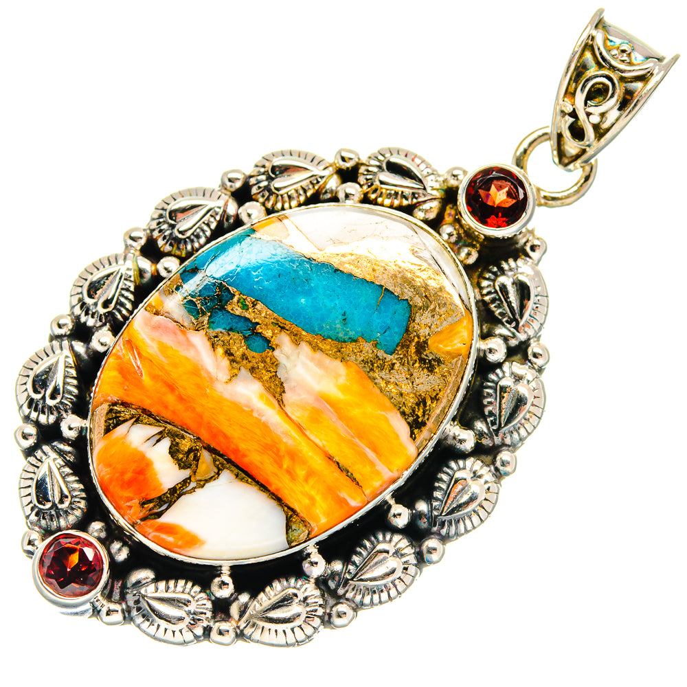 Spiny Oyster Turquoise Pendants handcrafted by Ana Silver Co - PD22699 - Photo 2