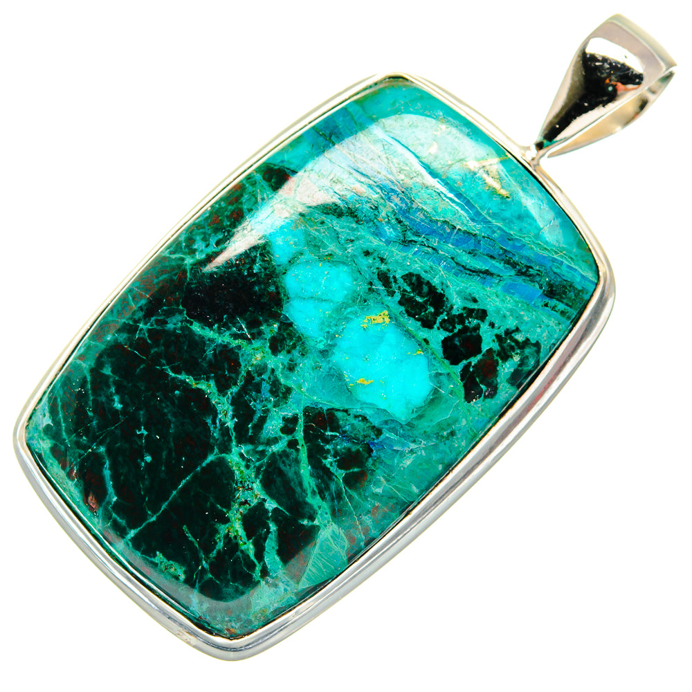 Chrysocolla In Malachite Pendants handcrafted by Ana Silver Co - PD22703 - Photo 2