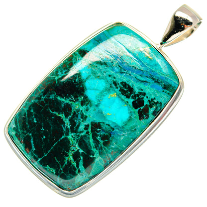 Chrysocolla In Malachite Pendants handcrafted by Ana Silver Co - PD22703 - Photo 2