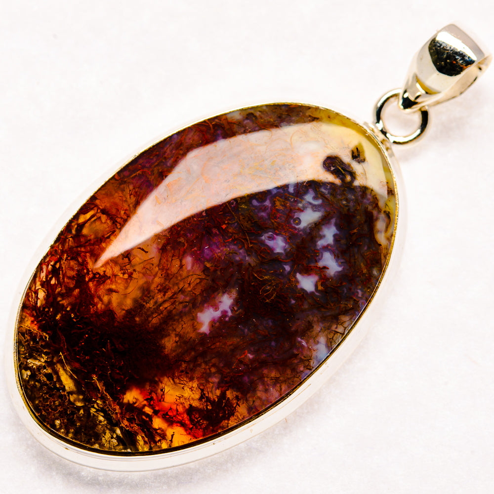 Indonesian Plume Agate Pendants handcrafted by Ana Silver Co - PD22706 - Photo 2