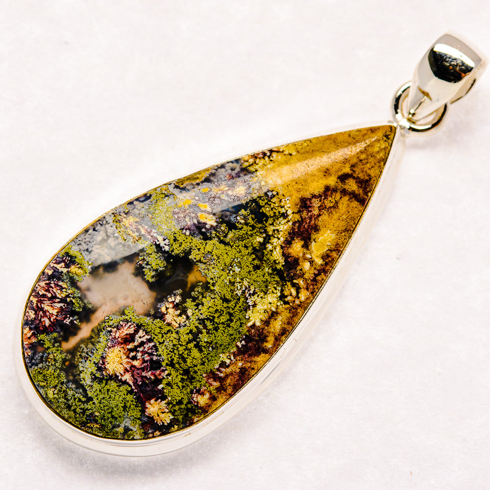 Indonesian Plume Agate Pendants handcrafted by Ana Silver Co - PD22712 - Photo 2