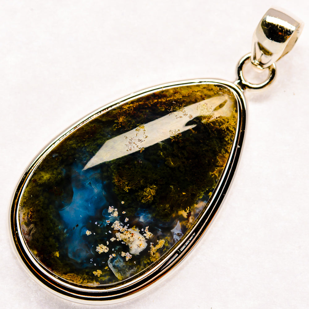 Indonesian Plume Agate Pendants handcrafted by Ana Silver Co - PD22715 - Photo 2