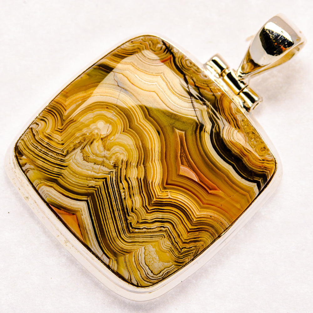 Laguna Lace Agate Pendants handcrafted by Ana Silver Co - PD22726 - Photo 2