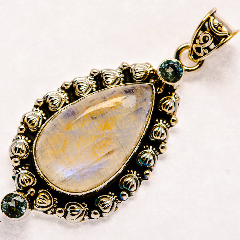 Rainbow Moonstone Pendants handcrafted by Ana Silver Co - PD22742