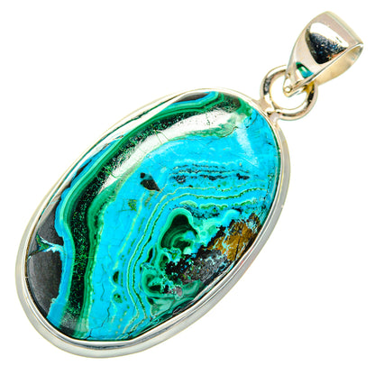 Chrysocolla In Malachite Pendants handcrafted by Ana Silver Co - PD22763