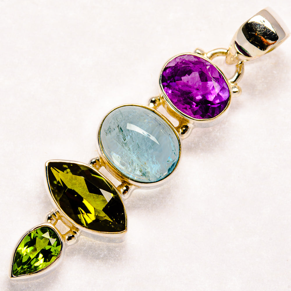 Aquamarine Pendants handcrafted by Ana Silver Co - PD22789 - Photo 2
