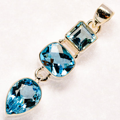 Blue Topaz Pendants handcrafted by Ana Silver Co - PD22791 - Photo 2