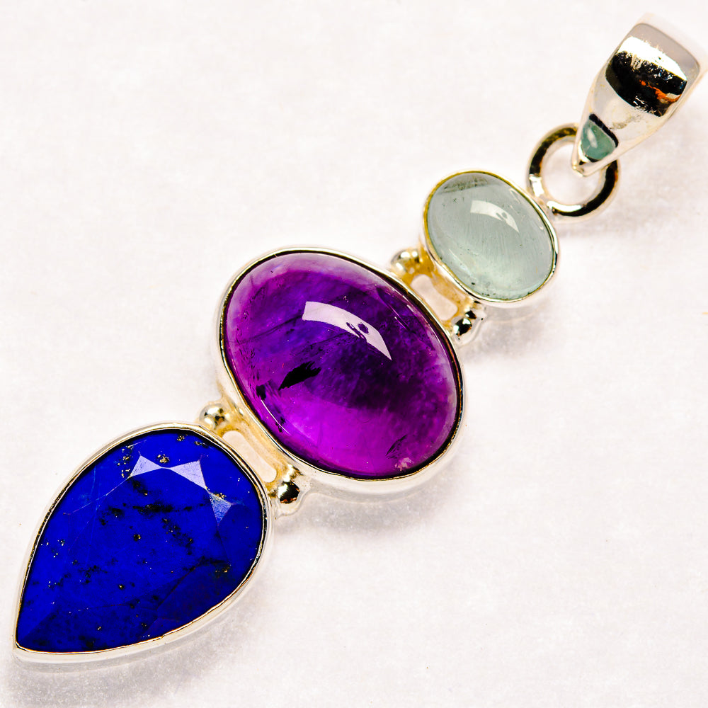 Lapis Lazuli Pendants handcrafted by Ana Silver Co - PD22792 - Photo 2