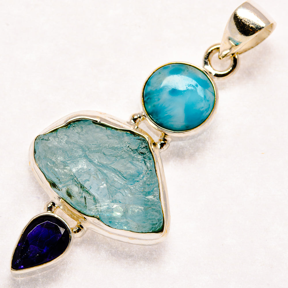 Aquamarine Pendants handcrafted by Ana Silver Co - PD22793 - Photo 2
