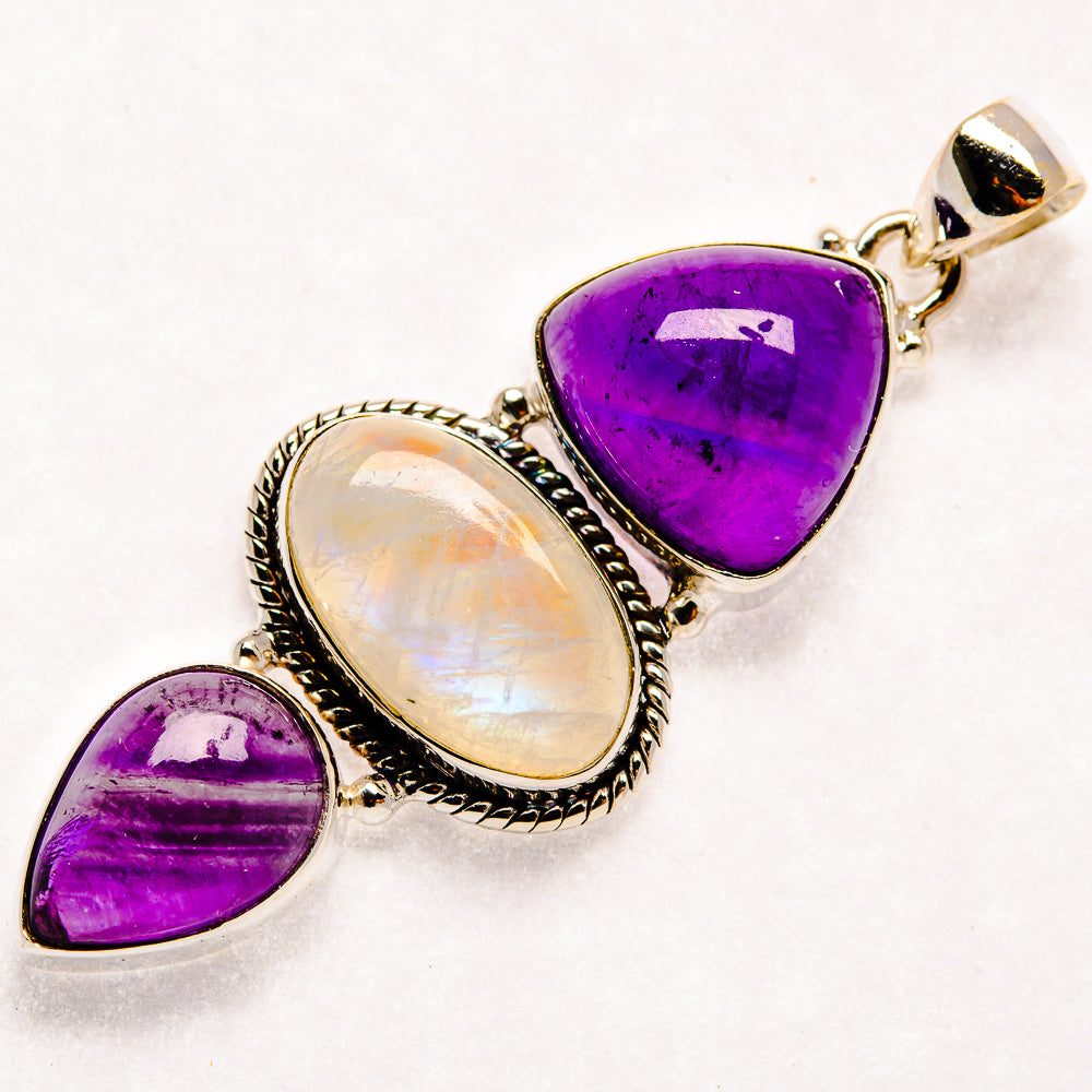 Rainbow Moonstone Pendants handcrafted by Ana Silver Co - PD22803 - Photo 2