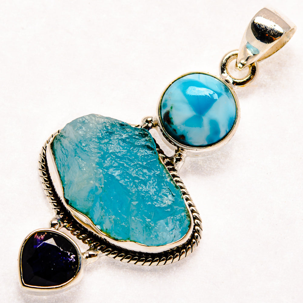 Aquamarine Pendants handcrafted by Ana Silver Co - PD22805 - Photo 2