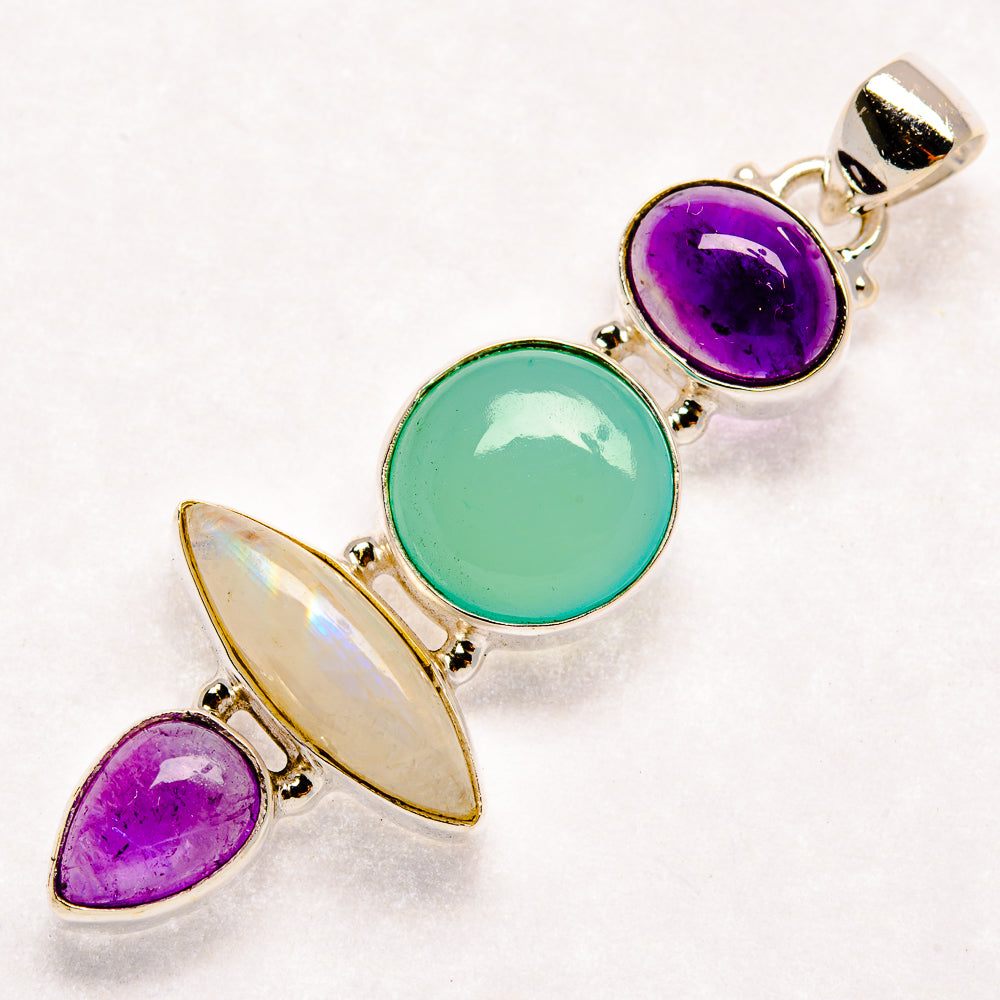 Aqua Chalcedony Pendants handcrafted by Ana Silver Co - PD22806 - Photo 2