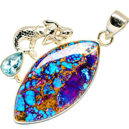 Spiny Oyster Turquoise Pendants handcrafted by Ana Silver Co - PD22831 - Photo 2