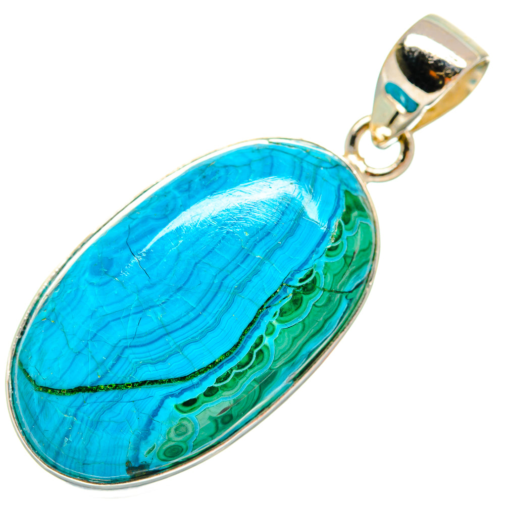 Chrysocolla In Malachite Pendants handcrafted by Ana Silver Co - PD22846 - Photo 2