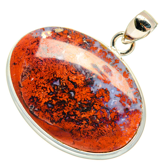 Indonesian Plume Agate Pendants handcrafted by Ana Silver Co - PD22883 - Photo 2