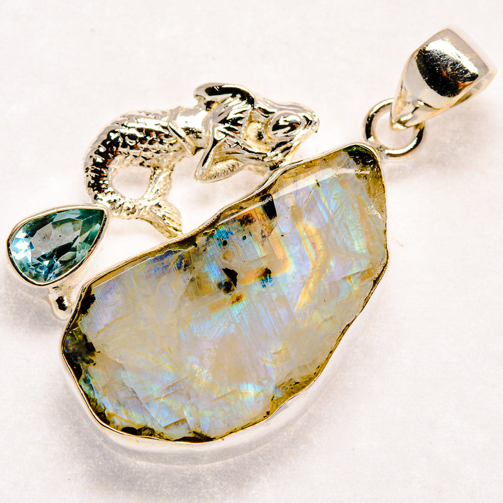 Rainbow Moonstone Pendants handcrafted by Ana Silver Co - PD22885 - Photo 2