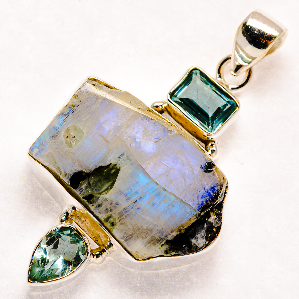 Rainbow Moonstone Pendants handcrafted by Ana Silver Co - PD22887 - Photo 2