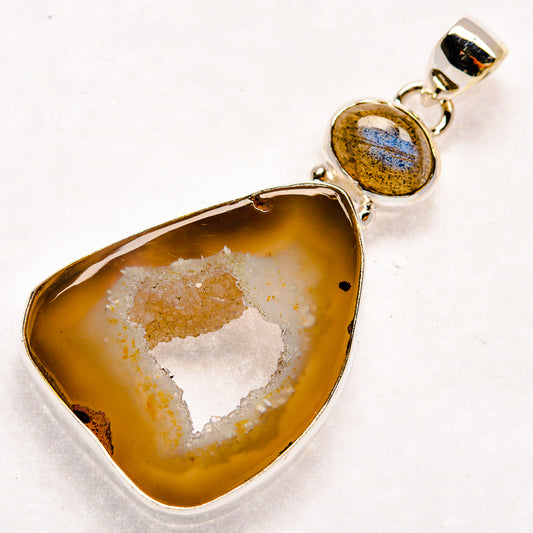 Geode Slice Pendants handcrafted by Ana Silver Co - PD22891 - Photo 2