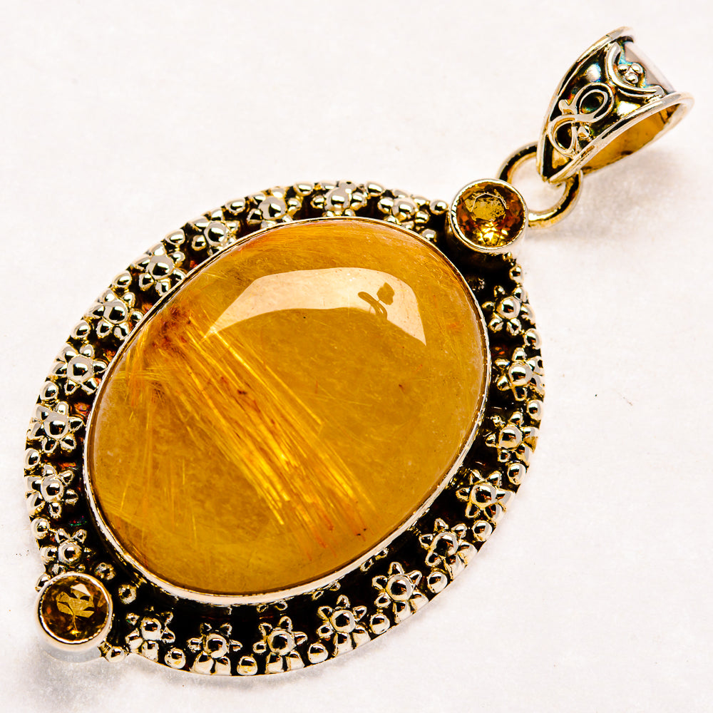 Rutilated Quartz Pendants handcrafted by Ana Silver Co - PD22907 - Photo 2