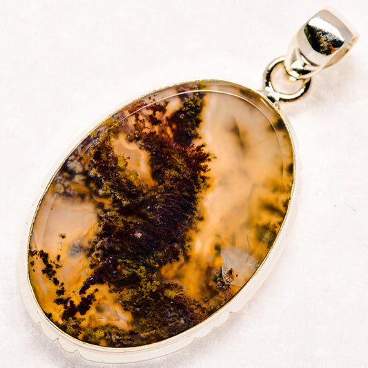 Indonesian Plume Agate Pendants handcrafted by Ana Silver Co - PD22908 - Photo 2