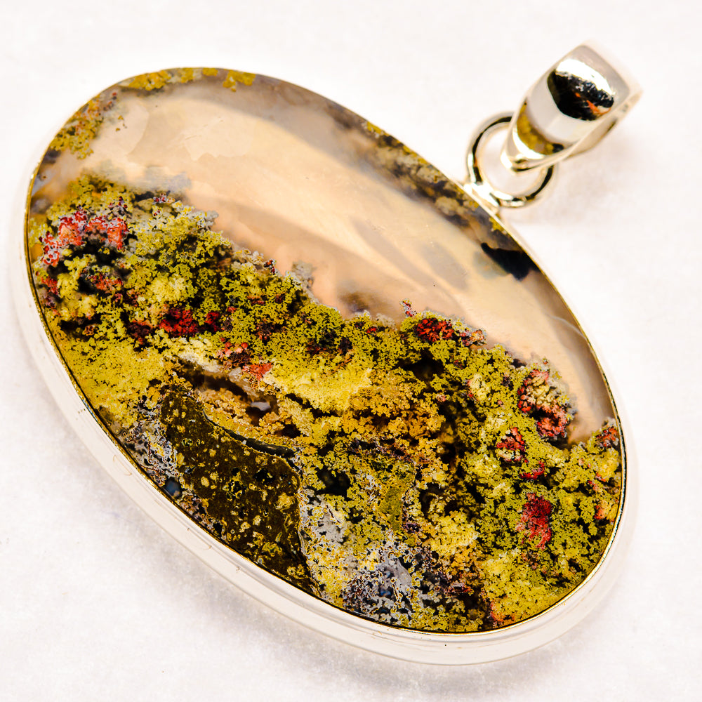 Indonesian Plume Agate Pendants handcrafted by Ana Silver Co - PD22910 - Photo 2