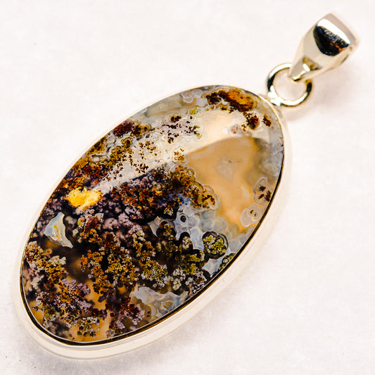 Indonesian Plume Agate Pendants handcrafted by Ana Silver Co - PD22915 - Photo 2