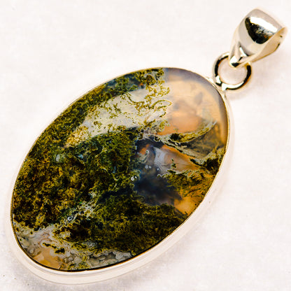 Indonesian Plume Agate Pendants handcrafted by Ana Silver Co - PD22917 - Photo 2