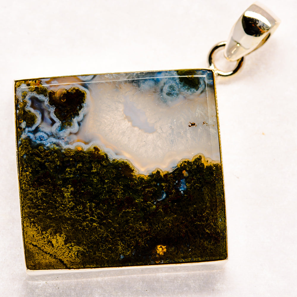 Indonesian Plume Agate Pendants handcrafted by Ana Silver Co - PD22921 - Photo 2