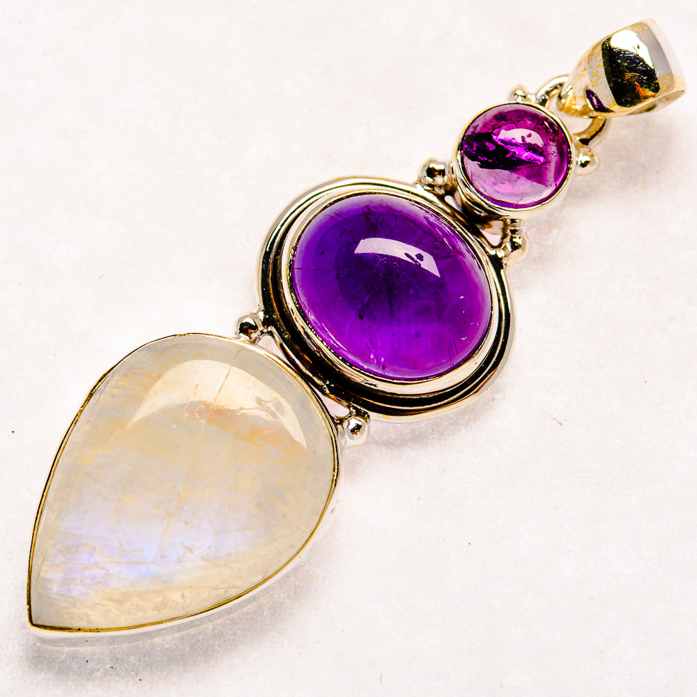 Rainbow Moonstone Pendants handcrafted by Ana Silver Co - PD22929 - Photo 2