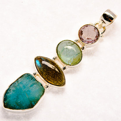 Aquamarine Pendants handcrafted by Ana Silver Co - PD22932 - Photo 2