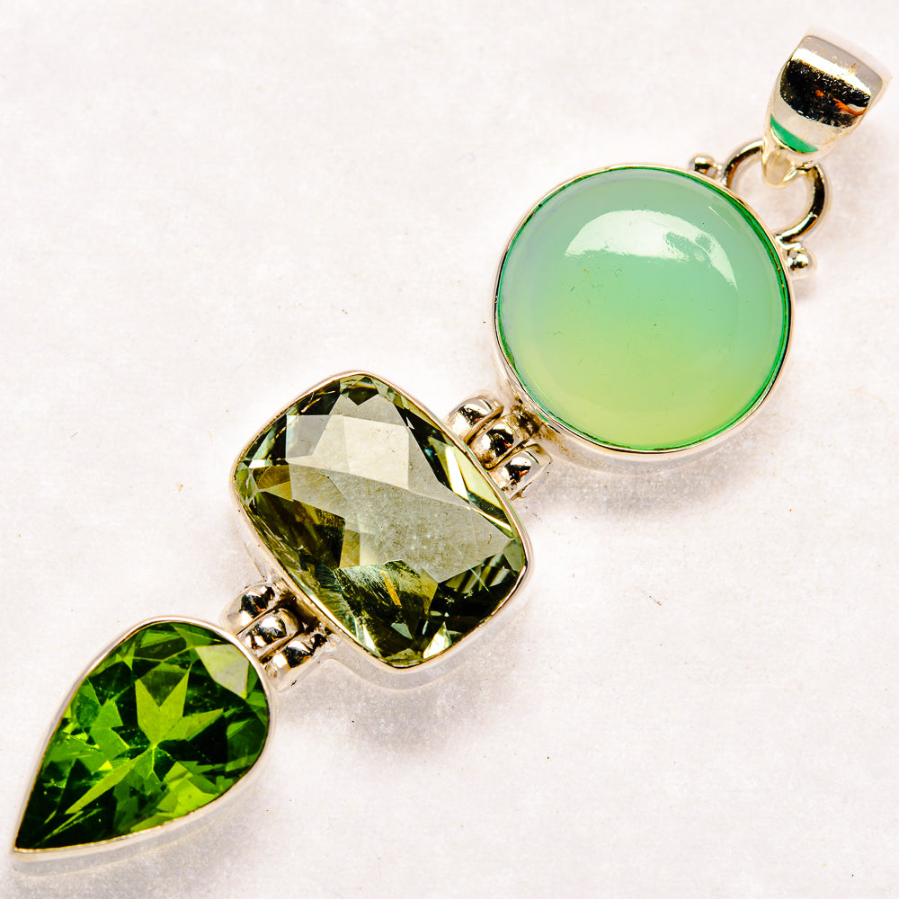 Aqua Chalcedony Pendants handcrafted by Ana Silver Co - PD22941 - Photo 2