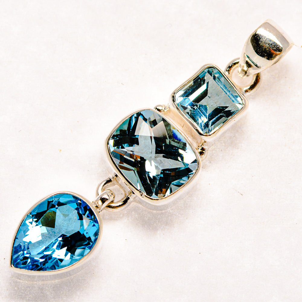 Blue Topaz Pendants handcrafted by Ana Silver Co - PD22942 - Photo 2