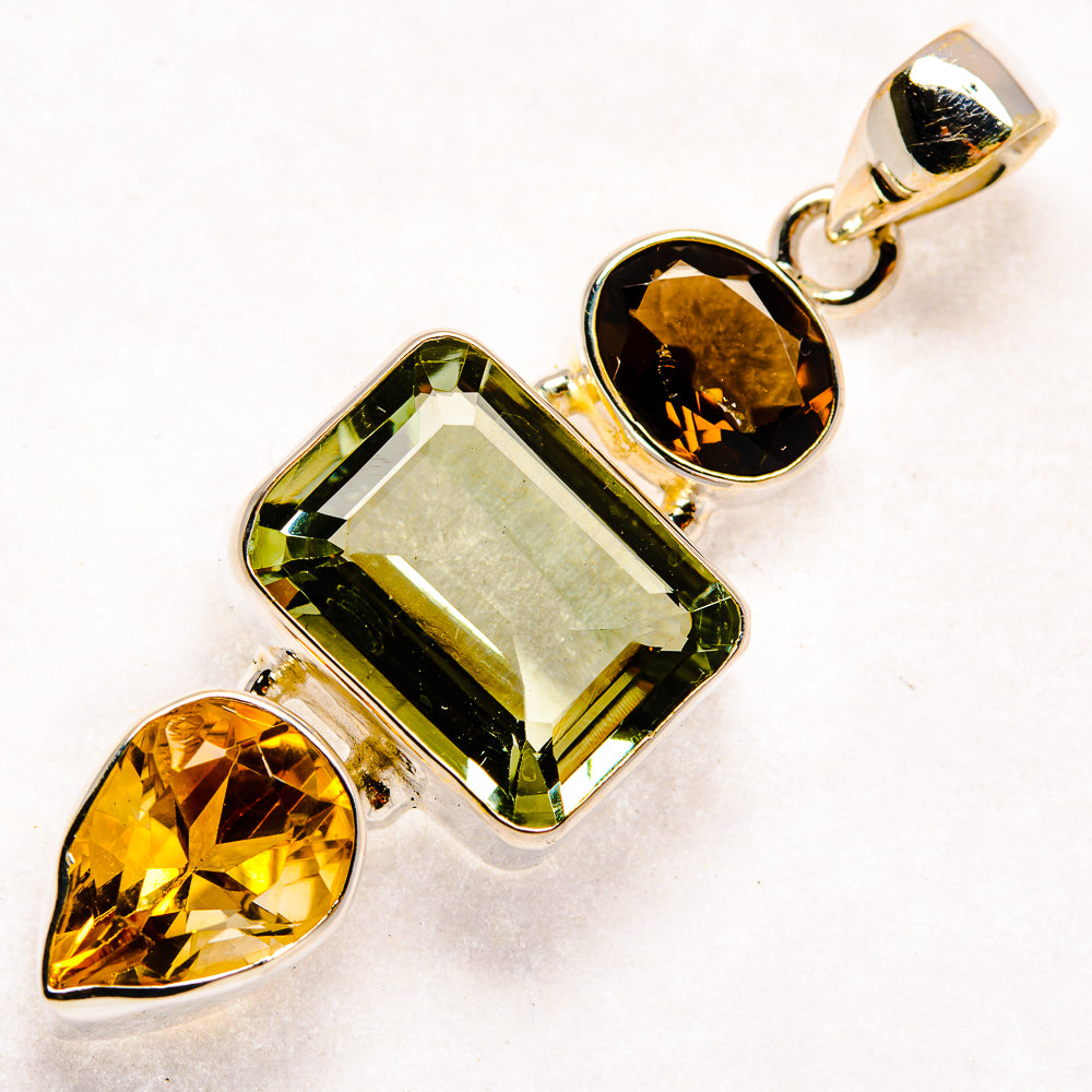 Green Amethyst Pendants handcrafted by Ana Silver Co - PD22949 - Photo 2