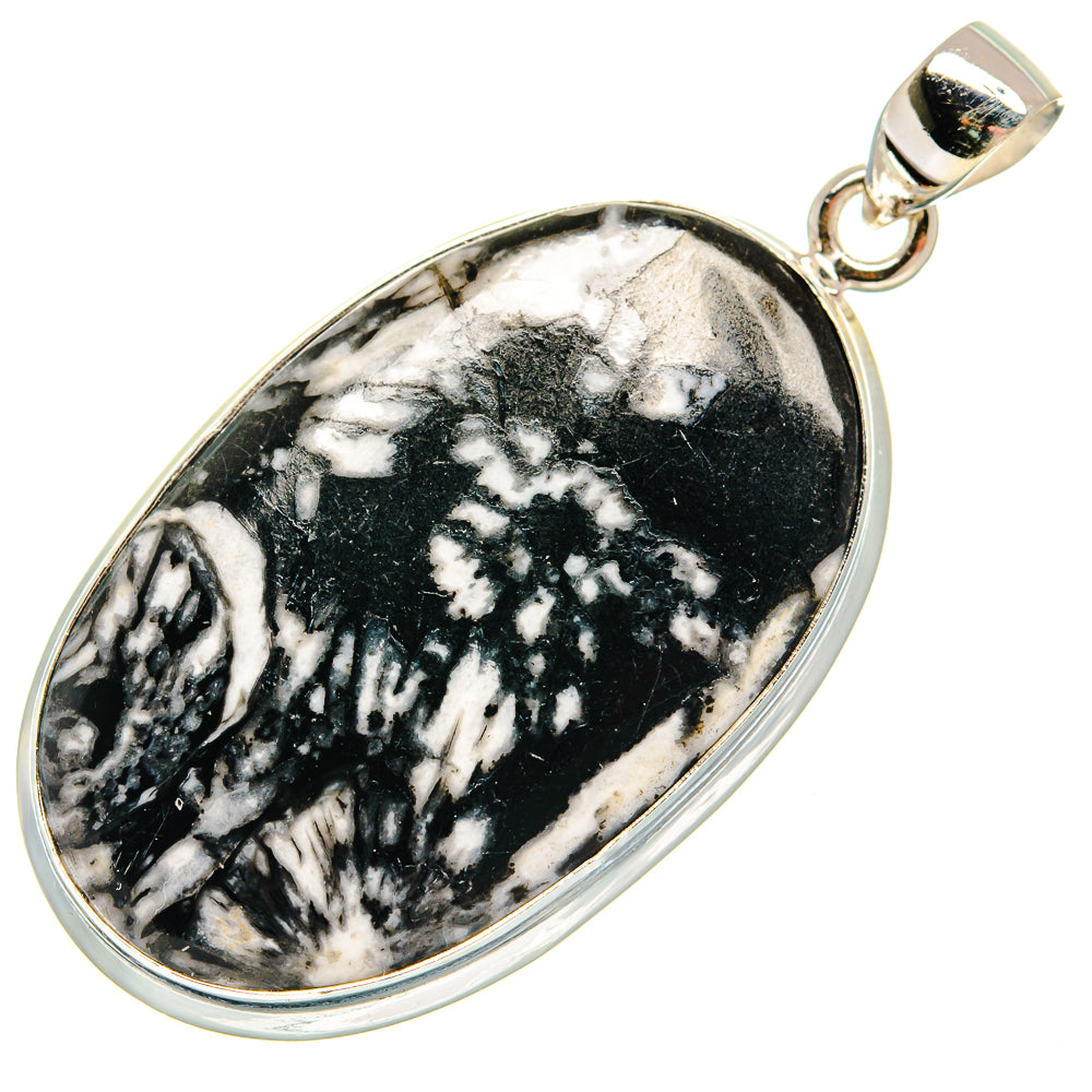 Chrysanthemum Stone Pendants handcrafted by Ana Silver Co - PD22965 - Photo 2