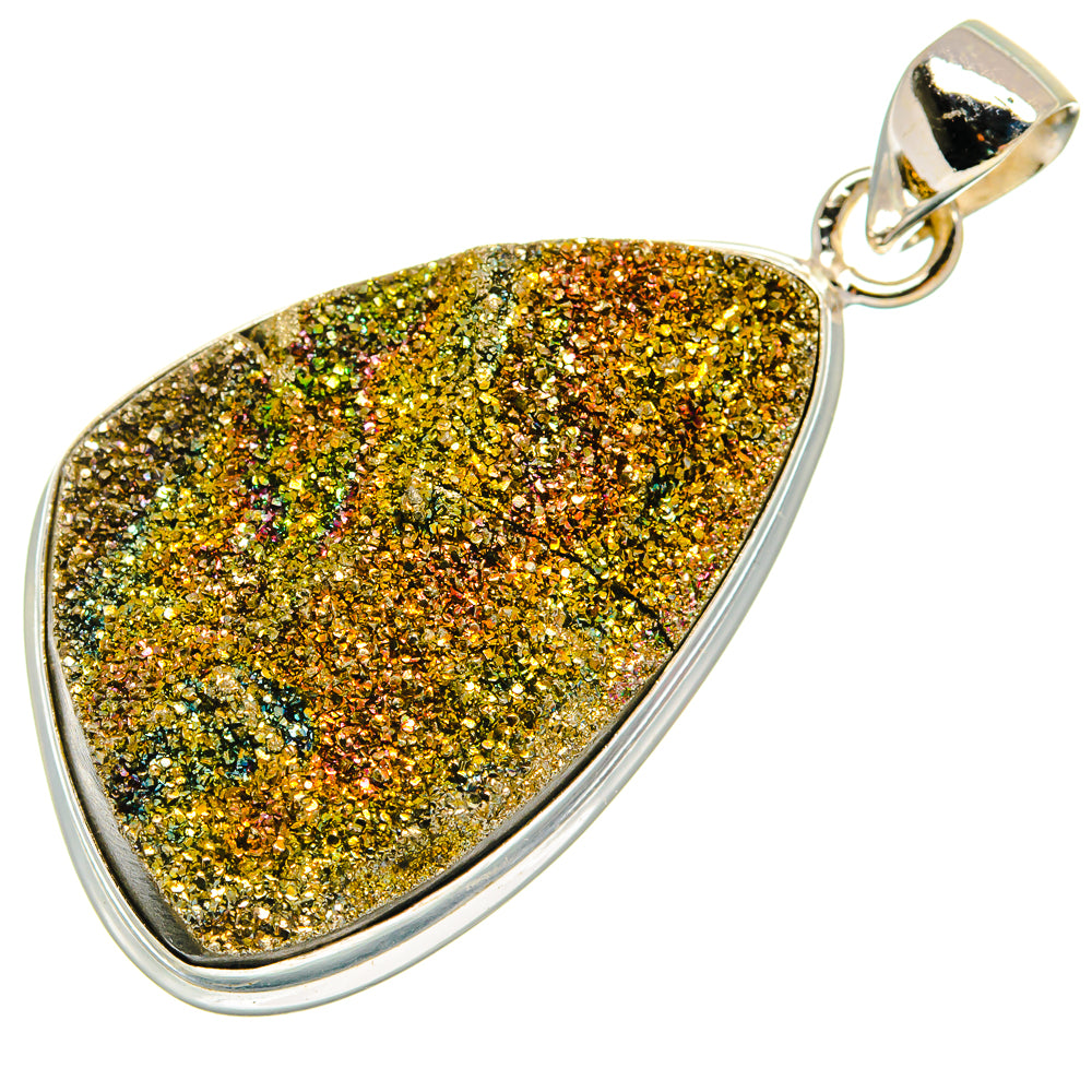 Spectro Pyrite Druzy Pendants handcrafted by Ana Silver Co - PD22999 - Photo 2