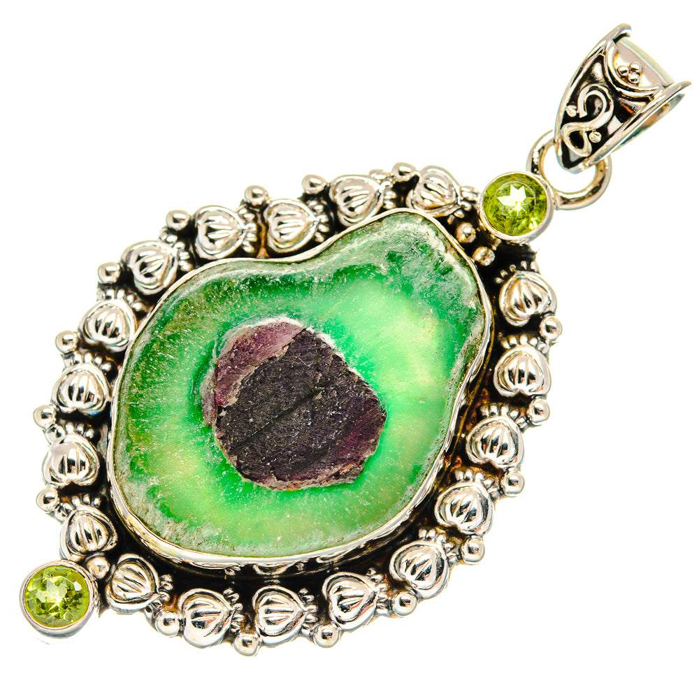 Ruby Fuchsite Pendants handcrafted by Ana Silver Co - PD23002 - Photo 2