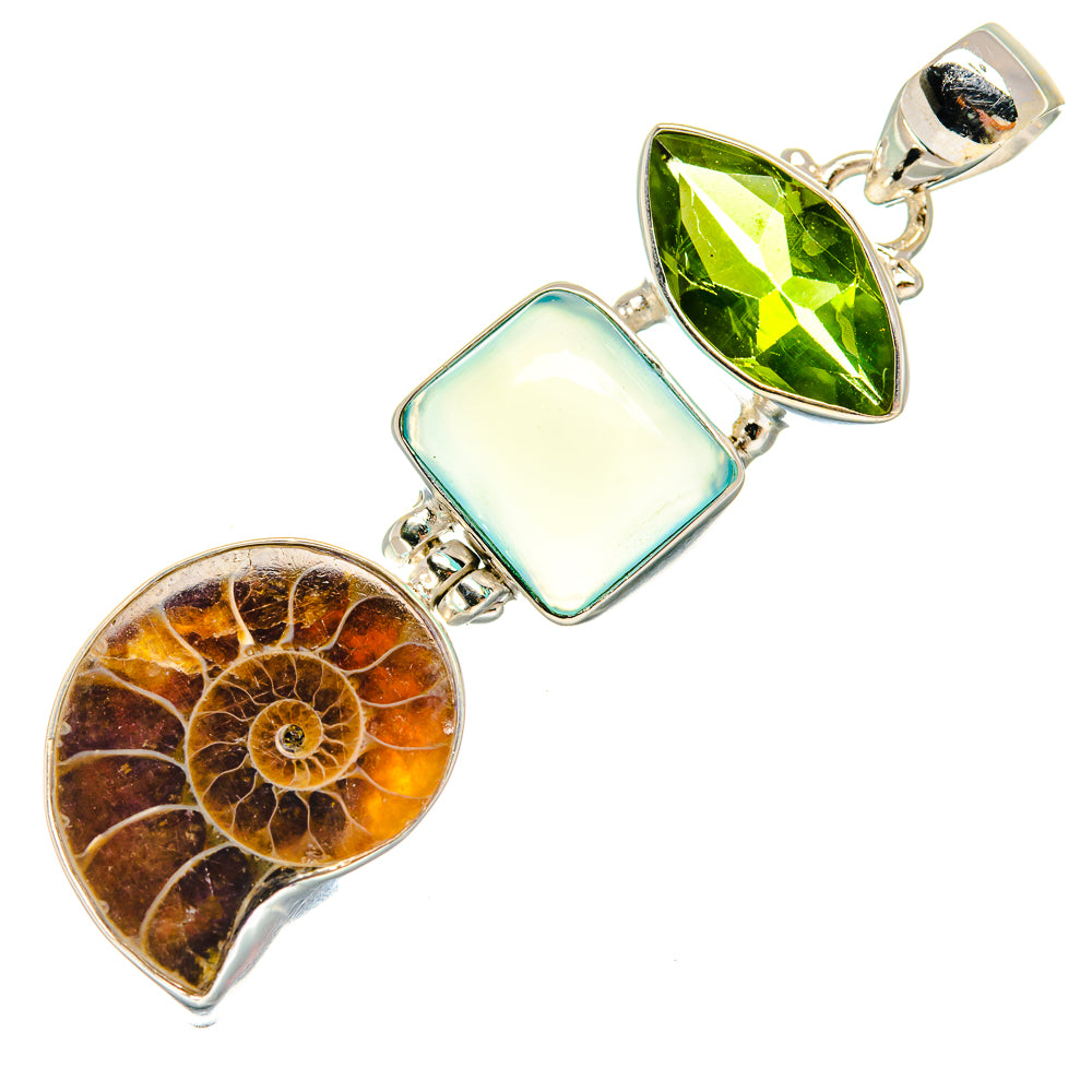 Ammonite Fossil Pendants handcrafted by Ana Silver Co - PD23010 - Photo 2