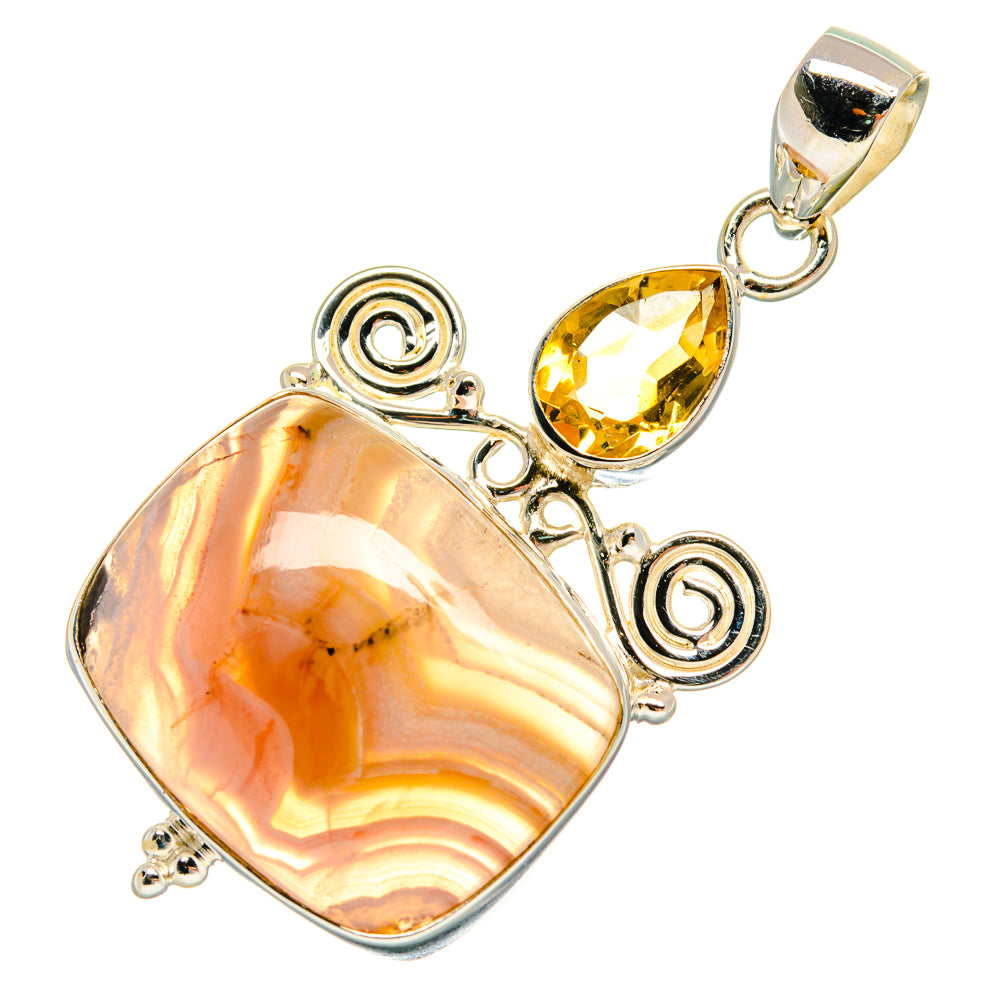 Botswana Agate Pendants handcrafted by Ana Silver Co - PD23011 - Photo 2