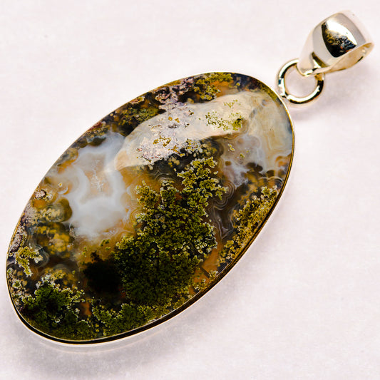 Indonesian Plume Agate Pendants handcrafted by Ana Silver Co - PD23020 - Photo 2