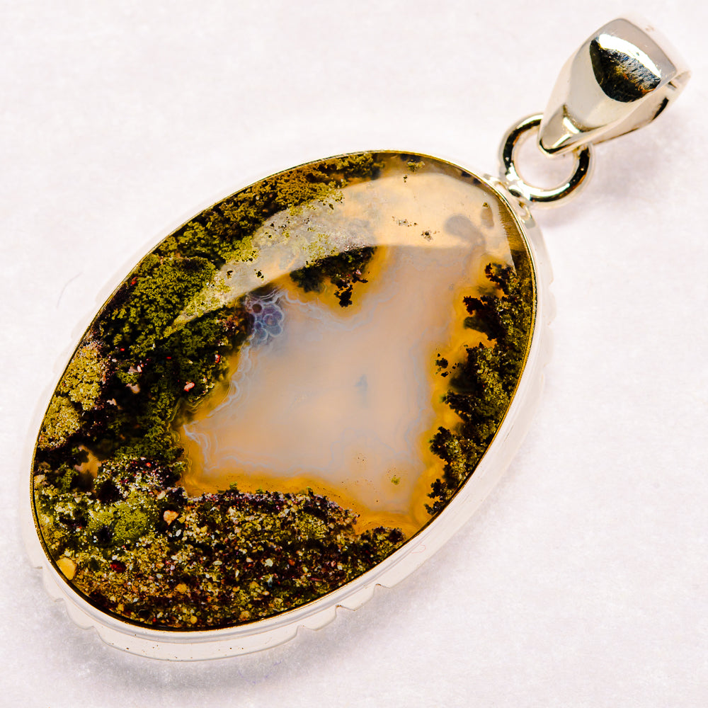 Indonesian Plume Agate Pendants handcrafted by Ana Silver Co - PD23025 - Photo 2