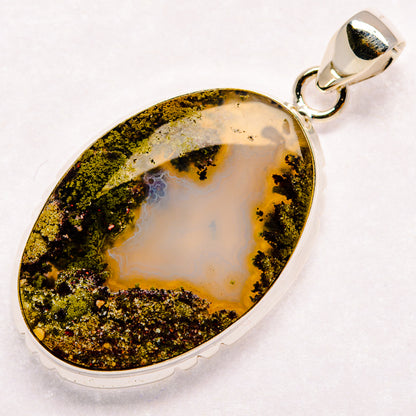 Indonesian Plume Agate Pendants handcrafted by Ana Silver Co - PD23025 - Photo 2