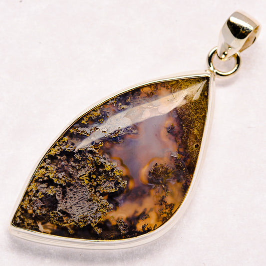 Indonesian Plume Agate Pendants handcrafted by Ana Silver Co - PD23033 - Photo 2
