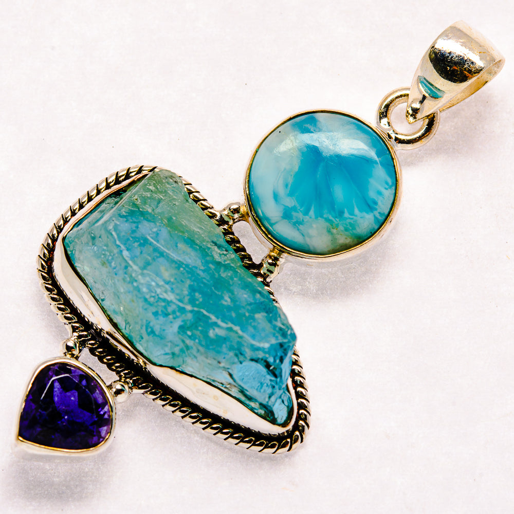 Aquamarine Pendants handcrafted by Ana Silver Co - PD23082 - Photo 2