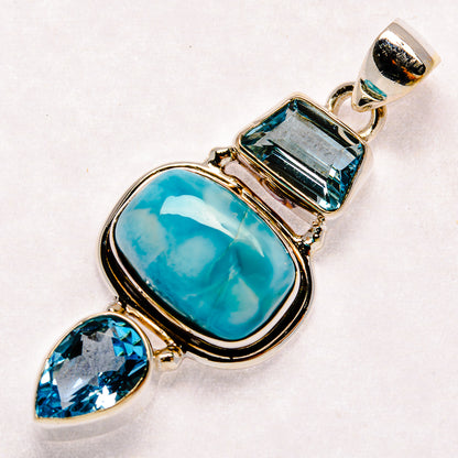 Larimar Pendants handcrafted by Ana Silver Co - PD23086 - Photo 2