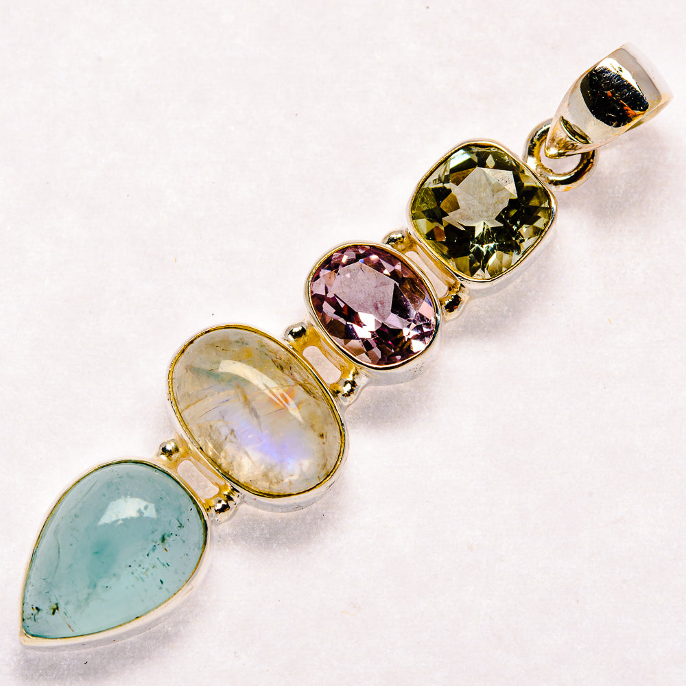 Aquamarine Pendants handcrafted by Ana Silver Co - PD23088 - Photo 2