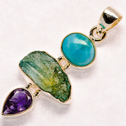 Aquamarine Pendants handcrafted by Ana Silver Co - PD23092 - Photo 2