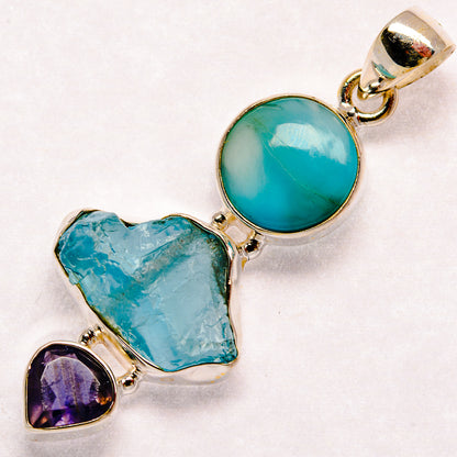 Aquamarine Pendants handcrafted by Ana Silver Co - PD23094 - Photo 2
