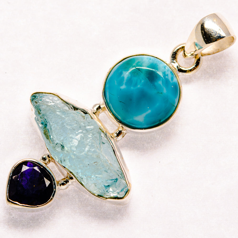 Aquamarine Pendants handcrafted by Ana Silver Co - PD23097 - Photo 2